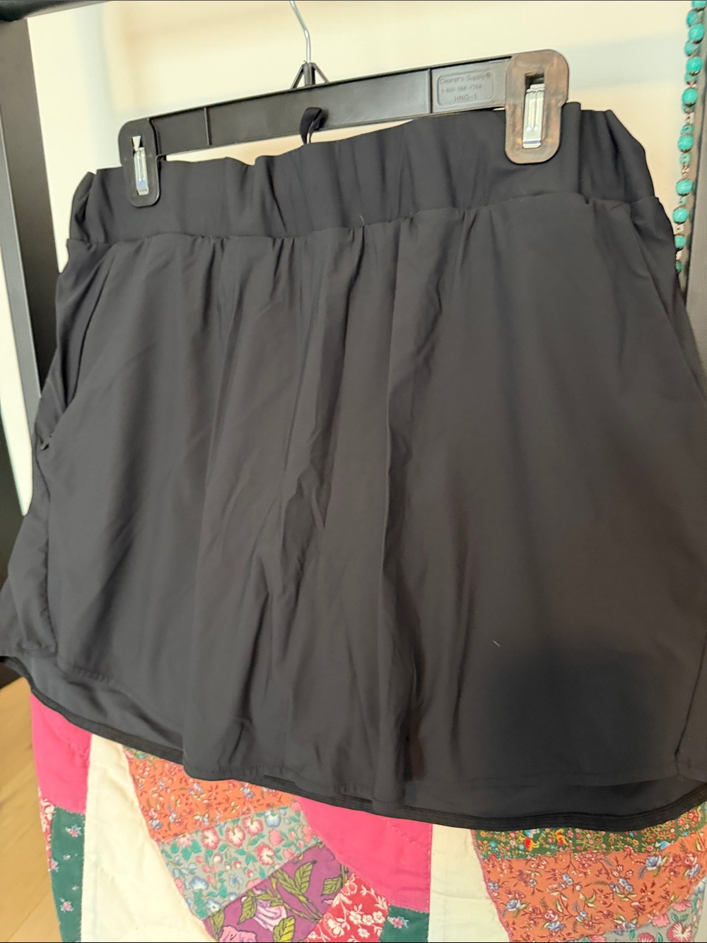 Black Athletic Skort with Side Pockets